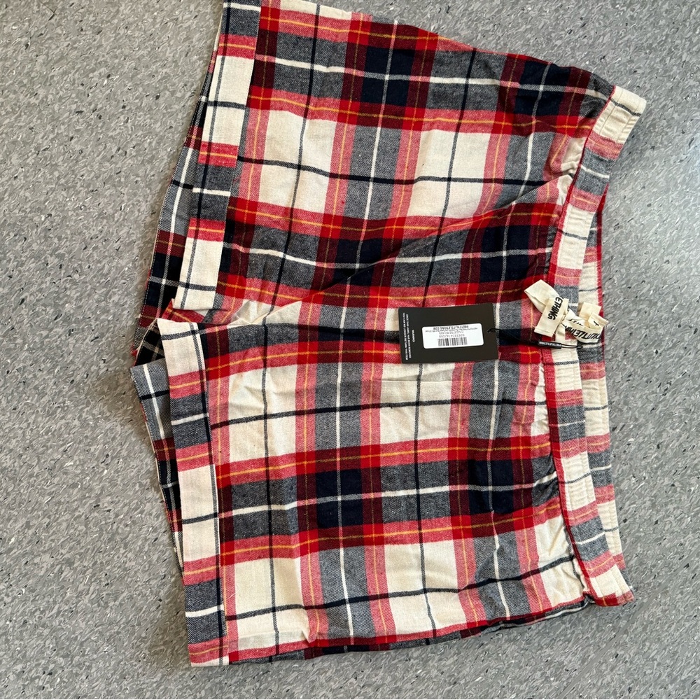 PrettyLittleThing Red and Black Plaid Shorts